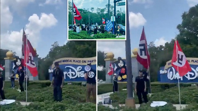 Nazi flag wavers outside Disney World identified as hate group ‘Order of the Black Sun'