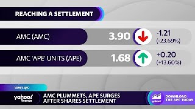 AMC stock plummets, APE shares surge after theater chain finalizes shares settlement
