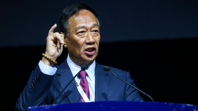 The founder of Apple's key supplier said the US stock market would collapse in '10 seconds' if war breaks out in Taiwan. He deleted the comment within hours of posting it.